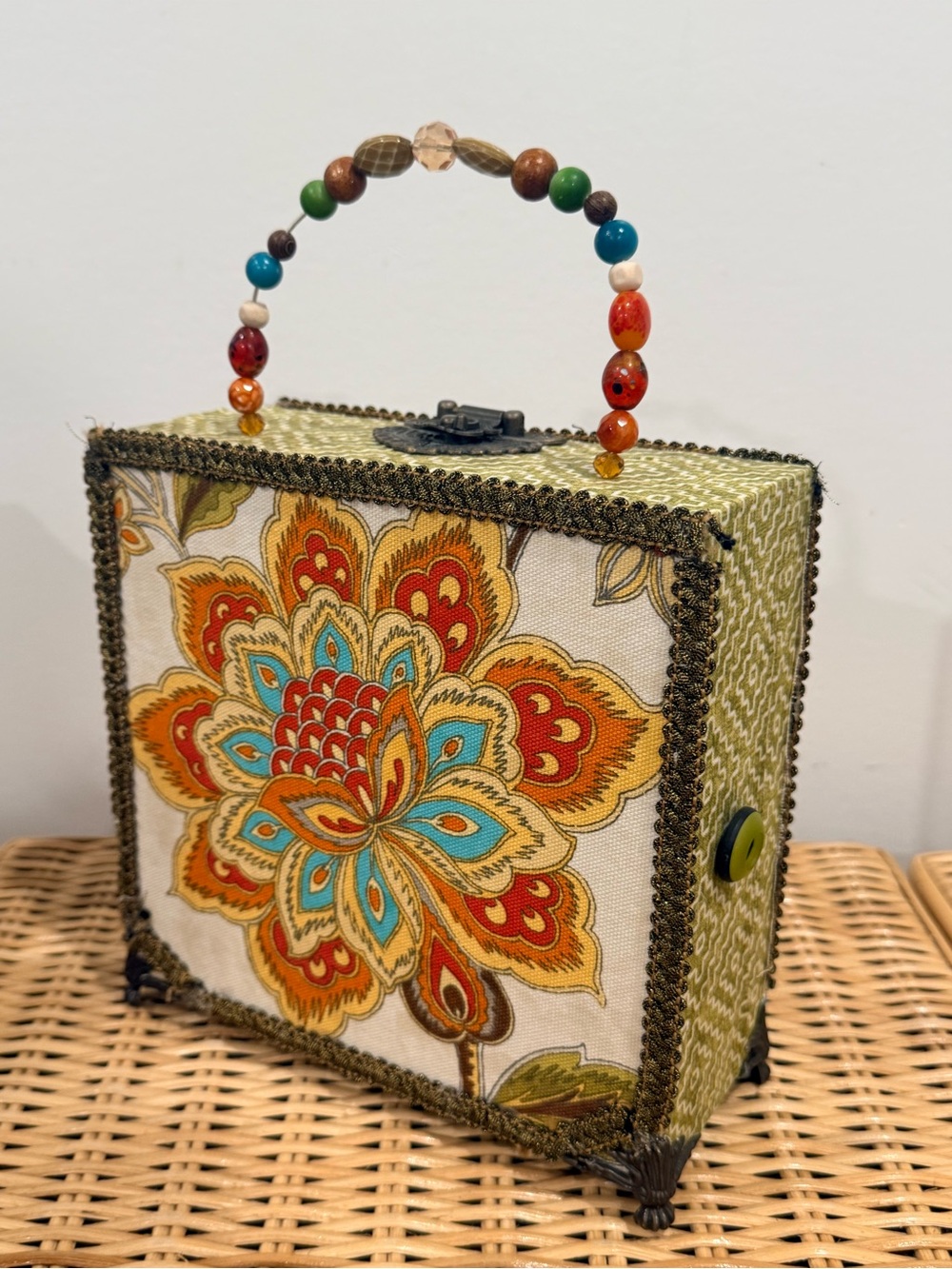 Handmade Floral Mandala Cigar Box Purse